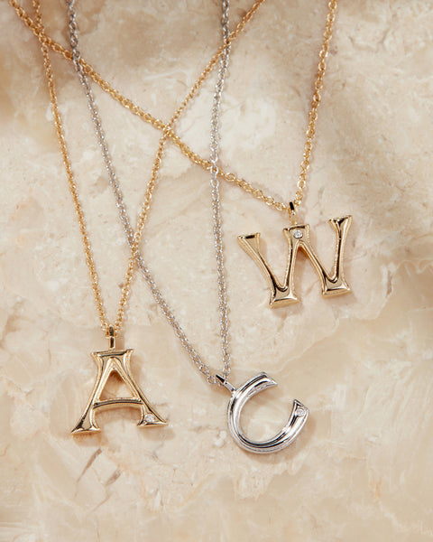 Letter charm sale necklace