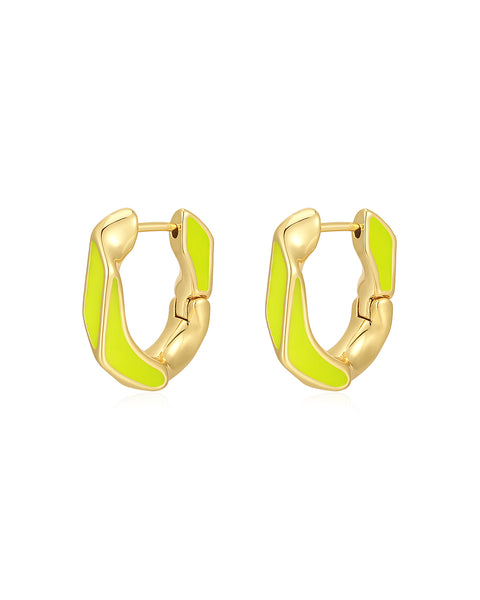 Louis Vuitton Brass , Gold plated and Black Hoop Pierced Earrings 2 Hoops