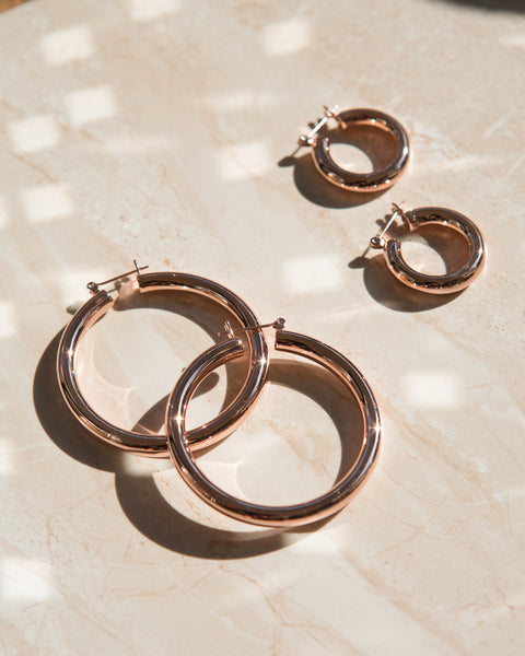 Luvente Rose Gold Hoop Earrings — Màti