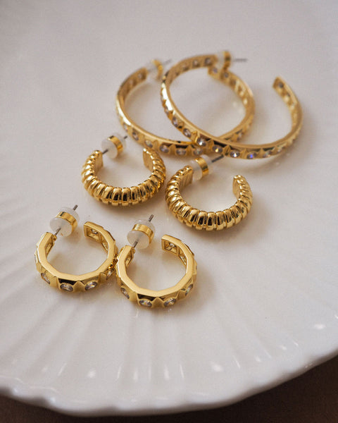 Snake Chain Hoops- Gold (Ships Mid January)