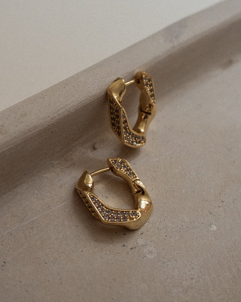 Cuban link deals hoop earrings