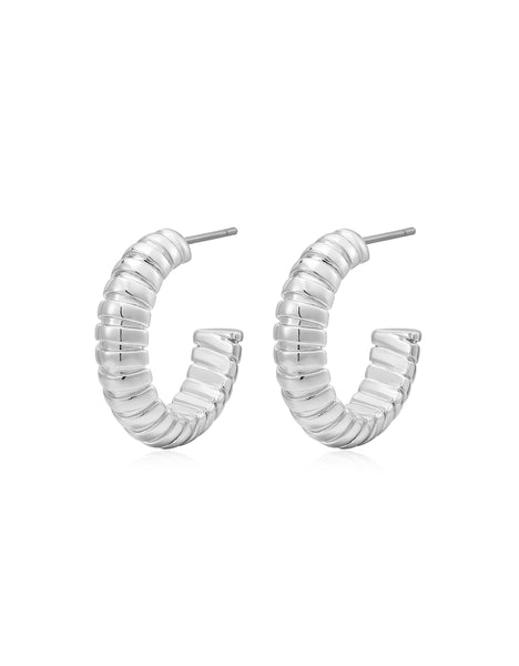 Snake Chain Hoops- Silver (Ships Late January) | Luv Aj