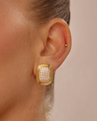 The Pave Oval Statement Studs view 2