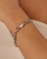 The Pave Oval Link Bracelet view 2