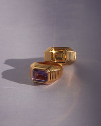 The Caroline Step-Cut Ring- Amethyst View 3