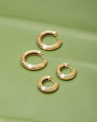 The Ridged Amalfi Hinge Hoops view 2