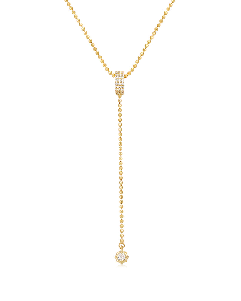 Ball Chain Lariat- Gold