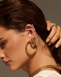 LOUIS VUITTON “Monogram” hoop earrings in yellow gold and pearls