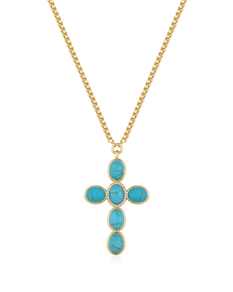 Turquoise deals cross necklaces