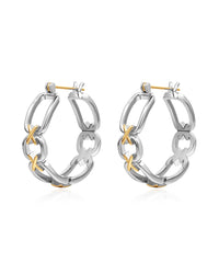 Two-Tone Chain Hoops