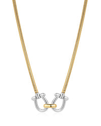 Two-Tone Horsebit Necklace