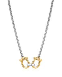 Two-Tone Horsebit Necklace