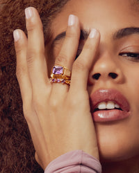 The Caroline Step-Cut Ring- Amethyst View 2