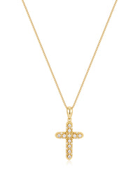 Coco Cross Necklace- Gold View 1