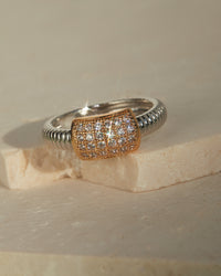 Pave Dome Snake Chain Ring view 2