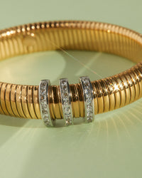 Pave Trio Snake Chain Bracelet view 2