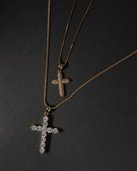 Coco Cross Necklace- Gold View 2