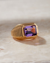 The Caroline Step-Cut Ring- Amethyst