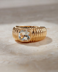 The Elizabeth Cushion Ring- Green Amethyst View 1