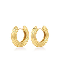 The Mini Ridged Amalfi Hinge Hoops