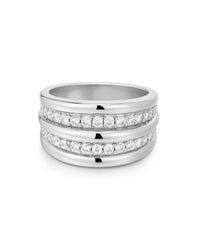 The Pave Ridged Positano Ring