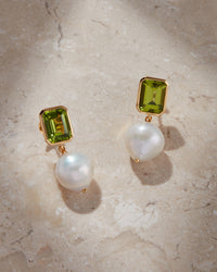 The Peridot Pearl Studs View 1