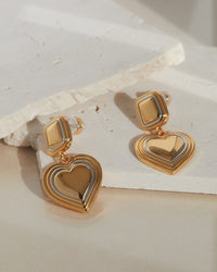 Two-Tone Heart Earrings view 2