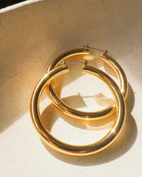 Amalfi Tube Hoops- Gold View 6