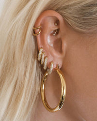 Amalfi Tube Hoops- Gold View 2