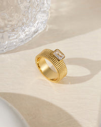 The Francois Ridged Ring- Gold View 2