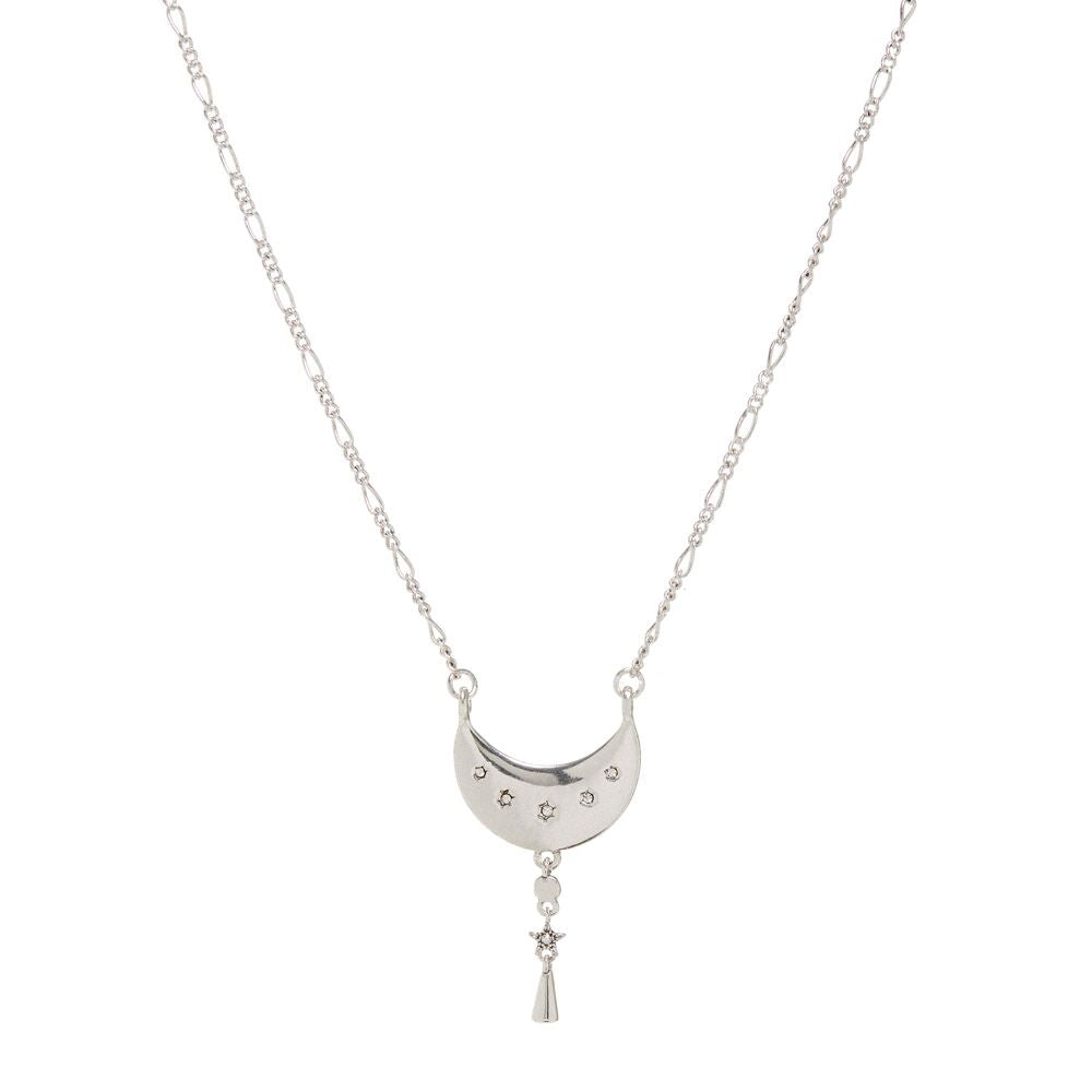 Celestial Charm Necklace, Silver