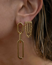 The Louis Chain Studs- Gold View 2