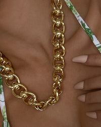 The Lola Oversized Chain Necklace- Gold View 2