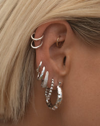 Pave Cuvee Hoops- Silver view 2