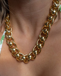 The Lola Oversized Chain Necklace- Gold View 4