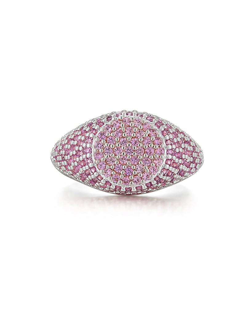 PINK SAPPHIRE PAVE PINKY RING