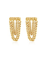 The Louis Chain Studs- Gold