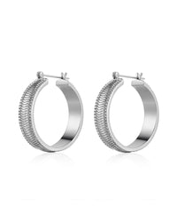 The Wavey Snake Chain Hoops- Silver