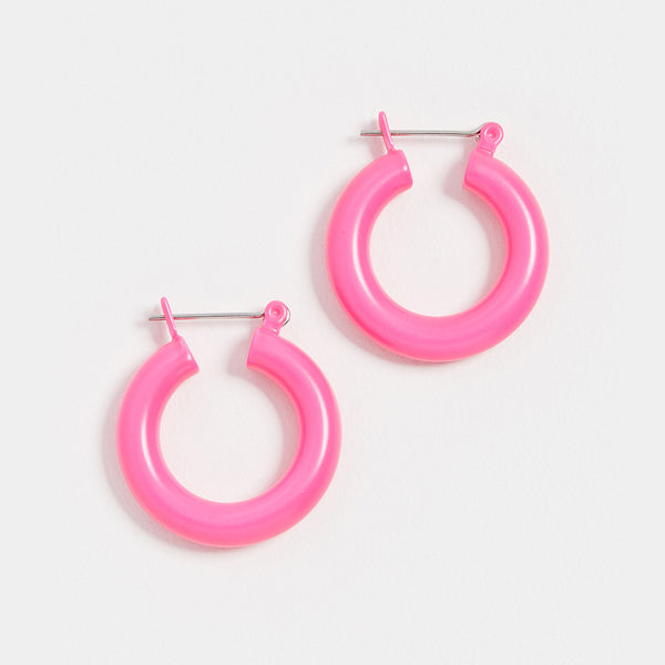 Rainbow Baby Amalfi Hoops- Neon Pink | Luv Aj